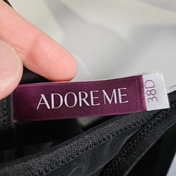 Adore Me Women's 38D Classic Coverage Tee Shirt Bra Solid Black Everyday Basic - Picture 4 of 5